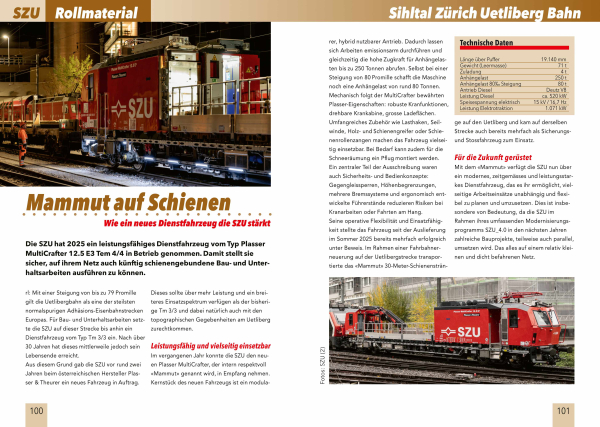Bahn-Jahrbuch 2026 SZU Mammut