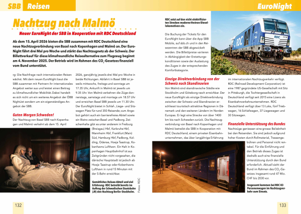 Bahn-Jahrbuch 2026 Nachtzug Basel-Malmö